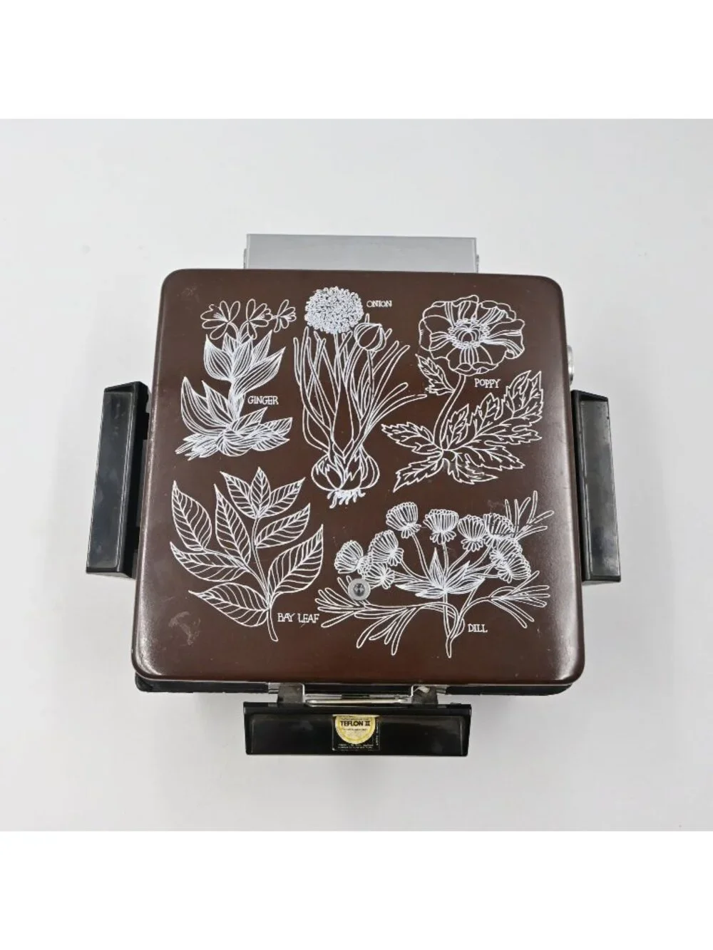 Sears Waffle Iron & Grill Brown Herbs Counter Craft Vintage Tested